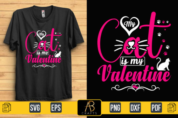 About My Cat Is My Valentine Embroidery Design