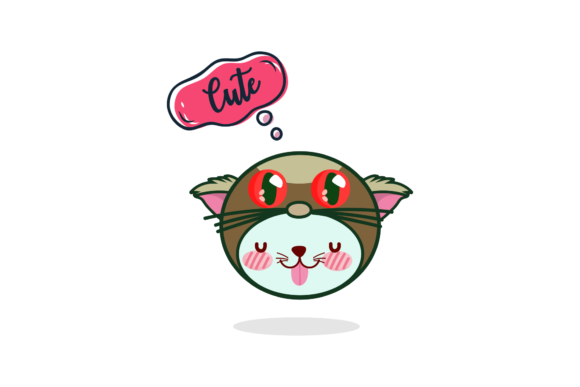 Cat Kawaii Cute Bubble Text Graphic Review