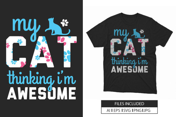 Cat Pet Vector Typography T-Shirt Design
