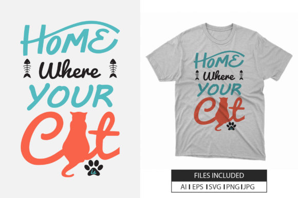 Cat Vector Typography T-shirt Design Review