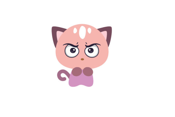 Cute Emotion Cat Vector Illustration Review