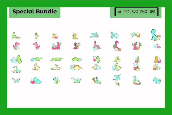 Dinosaur and Kitten Cat Animals Bundle