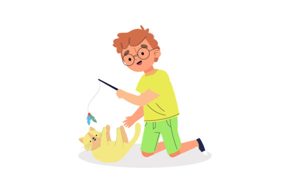 The Boy and Cat Vector Illustration Review